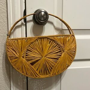 target yellow raffia mini bag